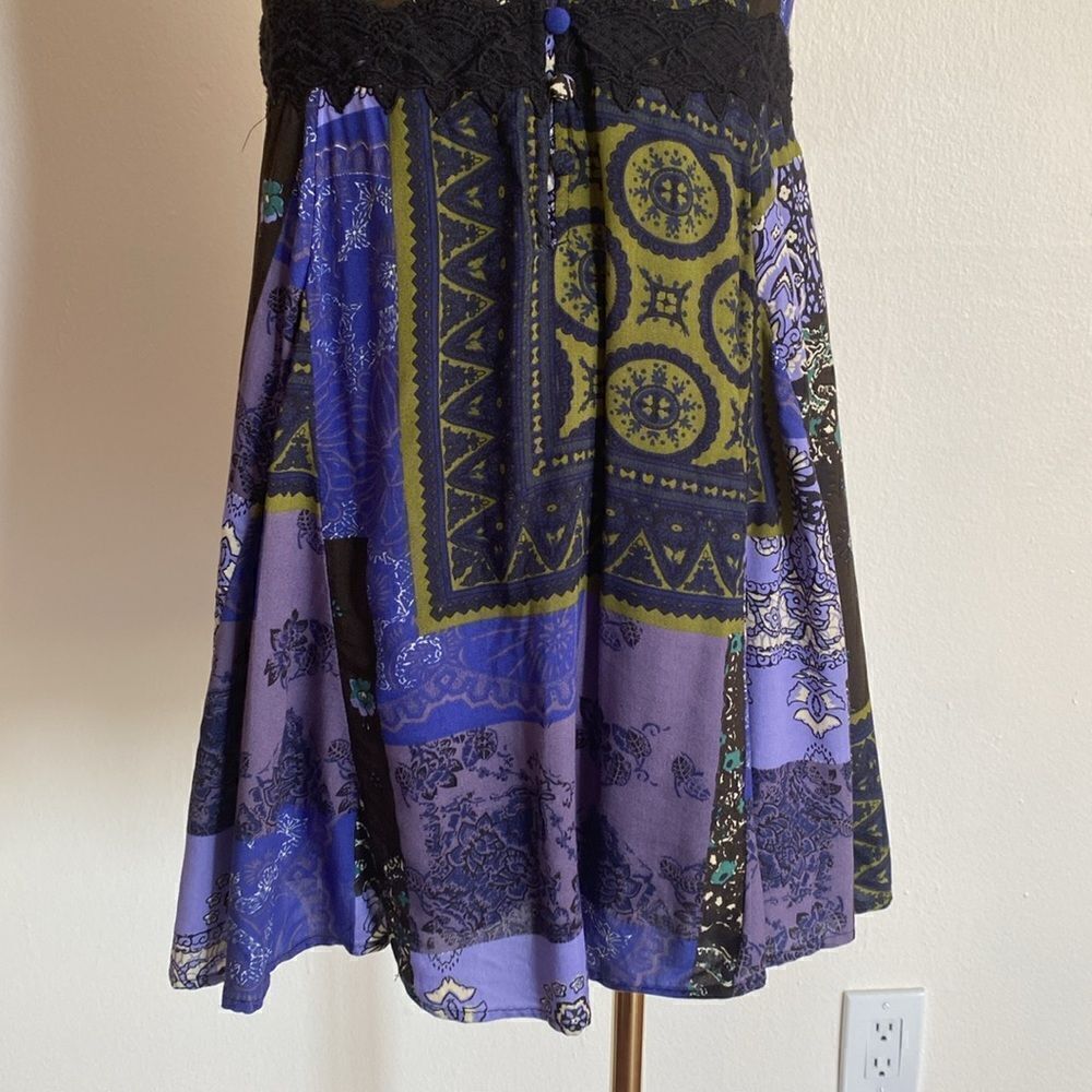 UO Dark Blue Azalea Lace Inset Frock Dress Size Small NWT - Picture 6 of 13